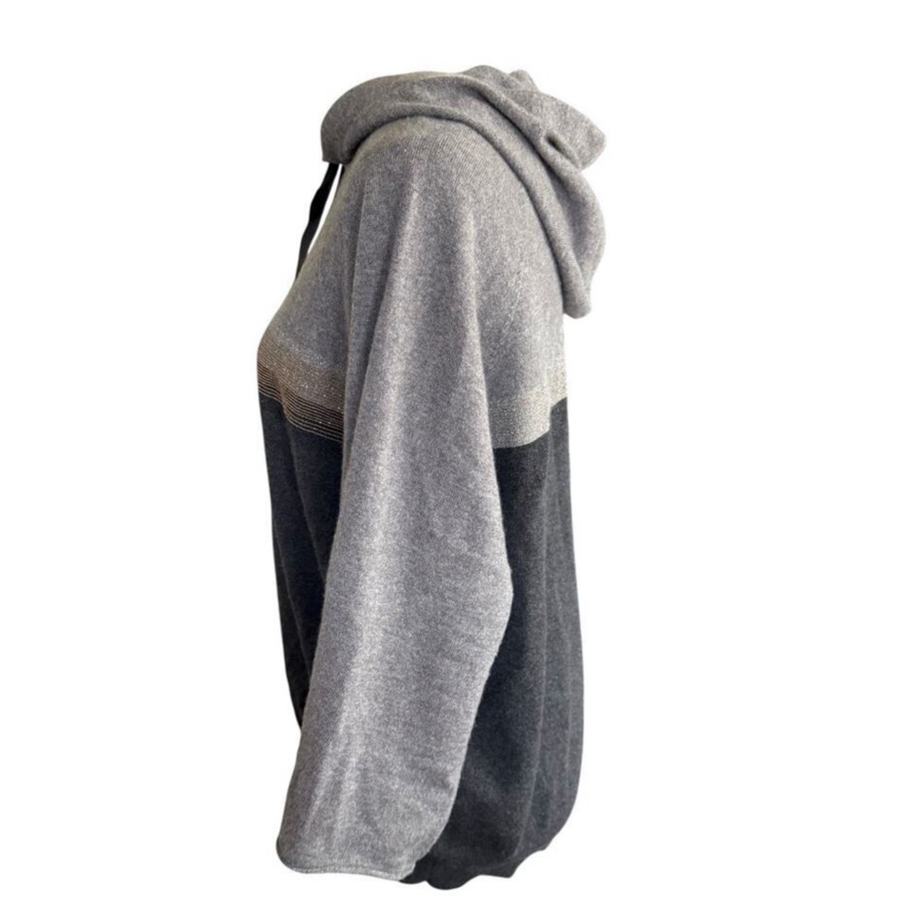 Brunello Cucinelli Charcoal and Light Gray Men's Hoodie - Picture 2 of 6